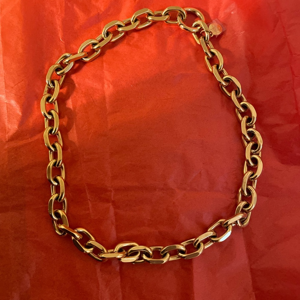 Gold plated gold chain link necklace